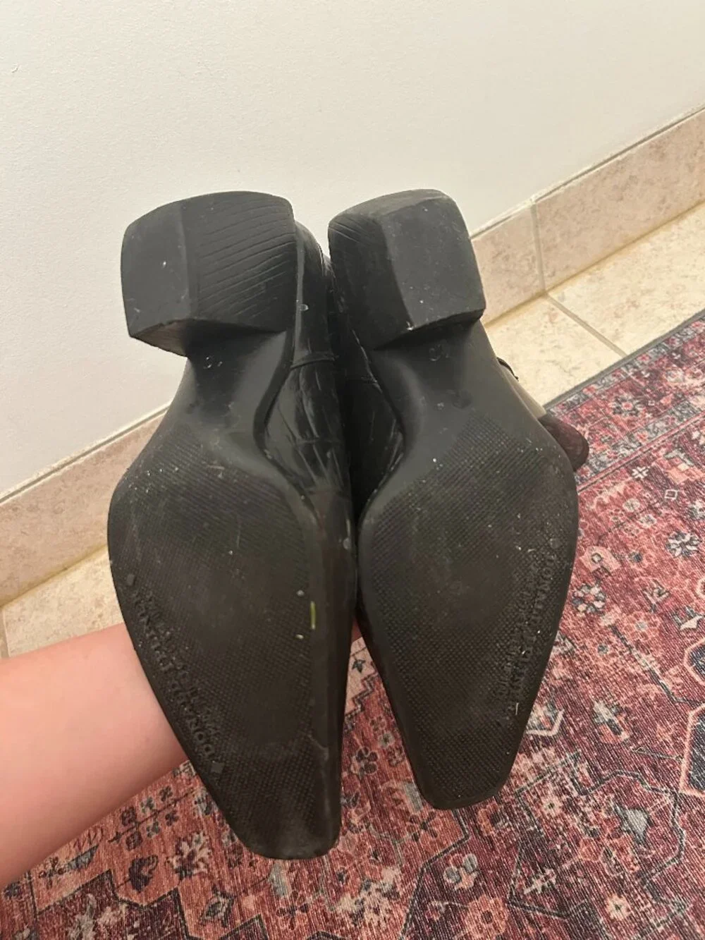 Vintage Donald J. Pliner Embossed Cowboy Rain Boots
